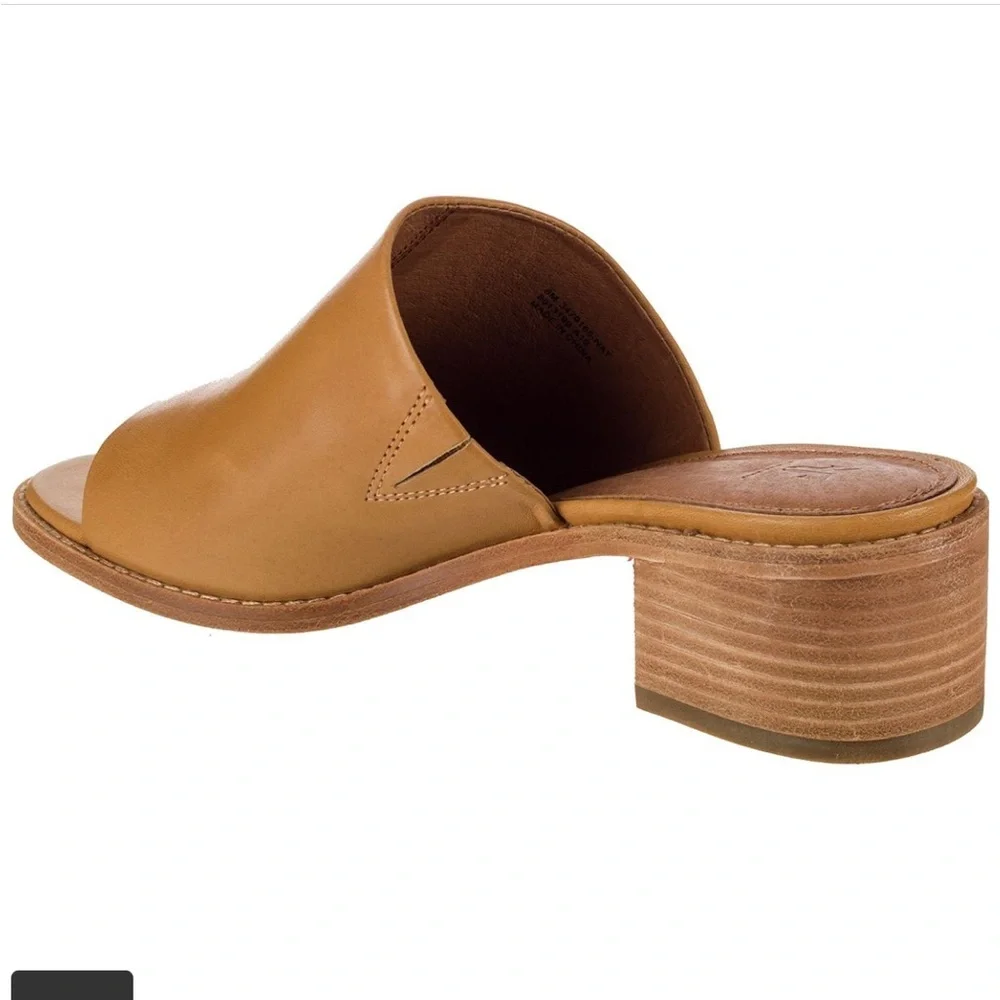 Frye Cindy Mule Women's Brown Leather Block Heel Mules 5.5 - Picture 2 of 7